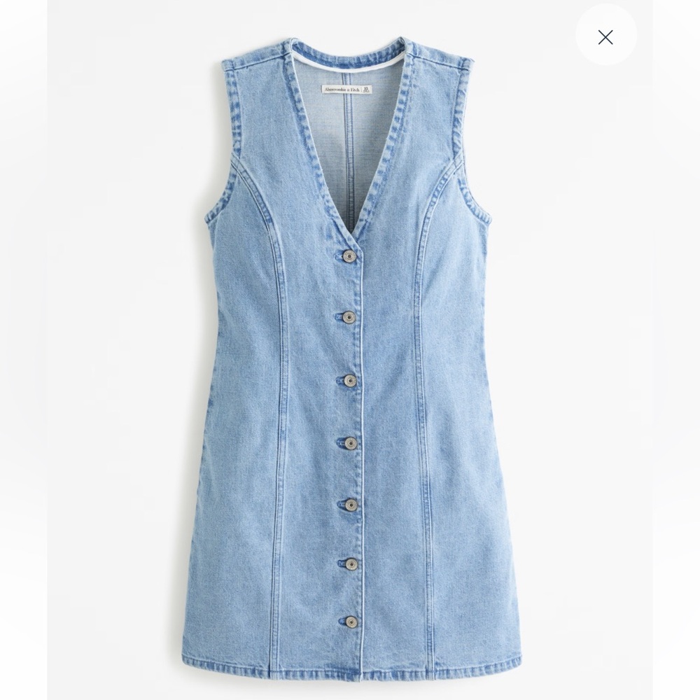 Abercrombie & Fitch Light Blue Denim Midi Dress